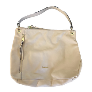 Calvin Klein Tan Leather Large Slouchy Shoulder Bag